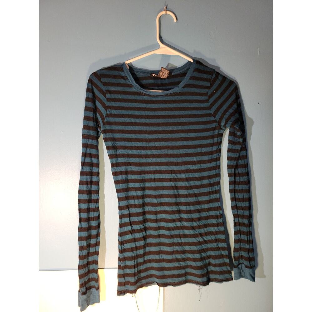 Planet Gold Womens Striped Long Sleeve Shirt Size M
